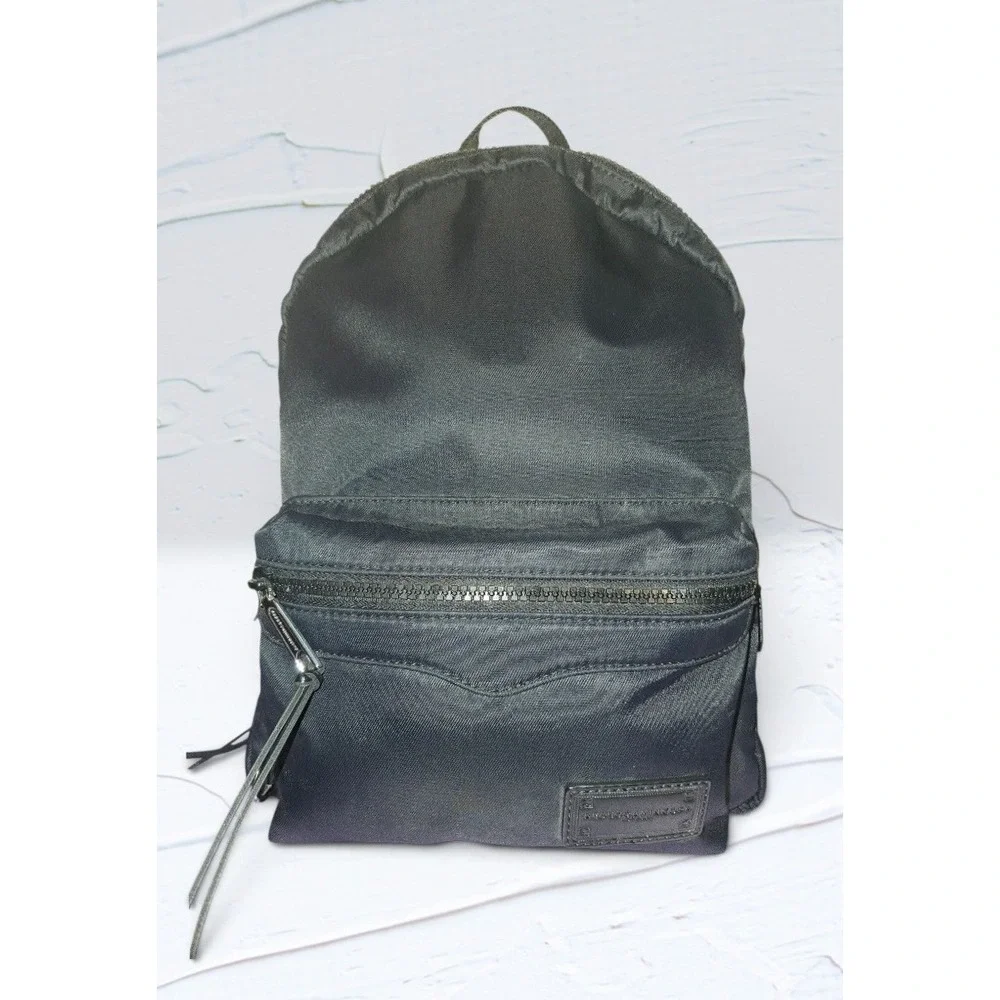 Rebecca Minkoff Julian Black Nylon Backpack Silver Hardware Tassel Zipper